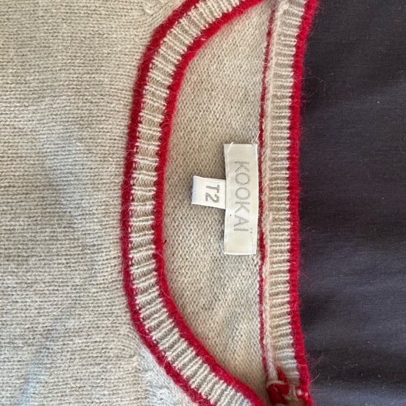 Y2K KOOKAI no heels beige brown sweater red heels / 90s jumper / vintage wool - Picture 3 of 7